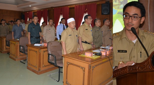 H.Badrud Tamam paling kiri bersama para Kepala SKPD yang hadir - Bupati Tanjabtim, H. Zumi Zola Zulkifli
